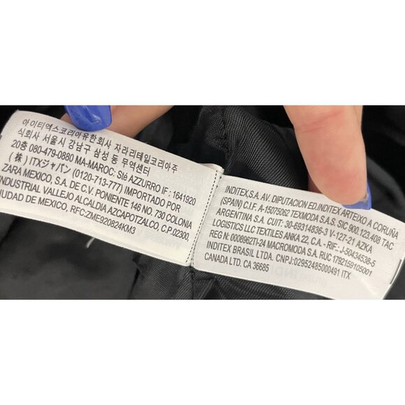 Zara Womens Blazer Jacket Small S Black Double Breast Linen Blend 2490/586 NWOT - Picture 7 of 13